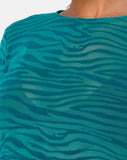 Bonnie Crop Top in Zebra Flock Forest Green