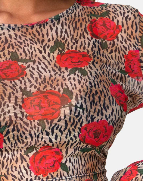 Bonnie Crop Top in  Tiger Rose