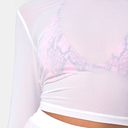 Bonnie Crop Top in Net White