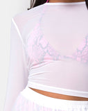 Bonnie Crop Top in Net White