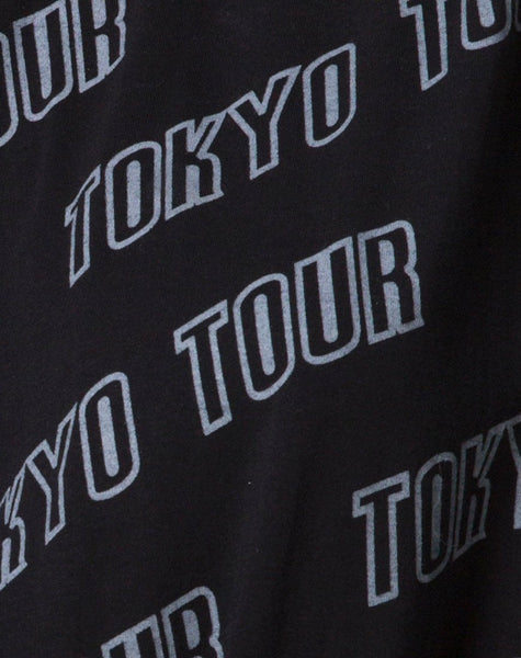 Botec Oversize Tee in Tokyo Tour Black