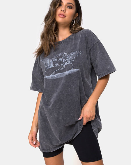 Oversize Basic Tee in Lunar Rock Radial Tie Dye