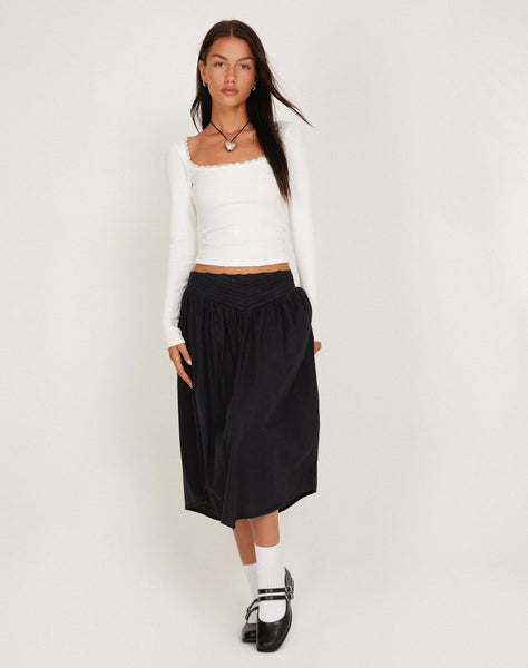 image of India Midi Skirt in Black