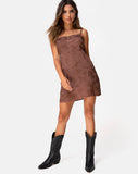 Boyasly Slip Dress in Satin Rose Chocolate