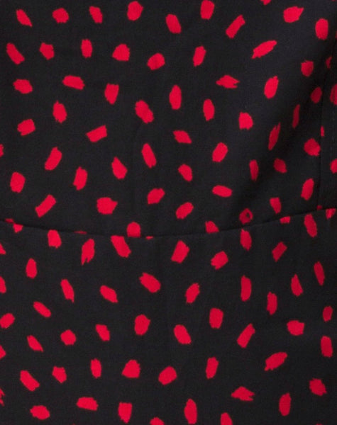 Boyasly Dress in Mini Diana Dot Black Red