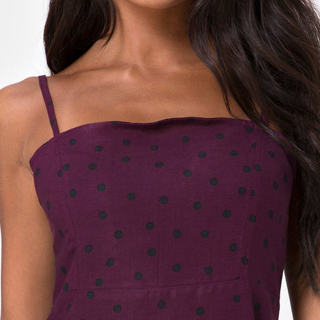 Boyasly Slip Dress in Skater Polka Wine