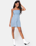 Boyasly Slip Dress in Skater Polka Blue