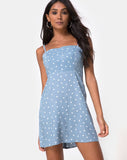 Boyasly Slip Dress in Skater Polka Blue