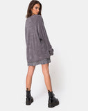 Boyfriend Cardigan in Chenille Grey