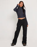 Image of Bracha Low Rise Cargo Trousers in Black