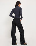 Image of Bracha Low Rise Cargo Trousers in Black