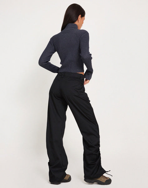 Image of Bracha Low Rise Cargo Trousers in Black