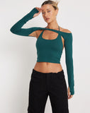 Image of Brandy Long Sleeve Top in Bottle Green