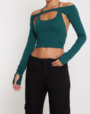 Image of Brandy Long Sleeve Top in Bottle Green