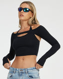 image of Brandy Long Sleeve Top in Black