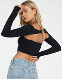 image of Brandy Long Sleeve Top in Black