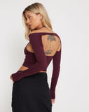 Image of Brandy Long Sleeve Top in Oxblood