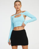 image of Brandy Long Sleeve Top in Petit Flour Blue