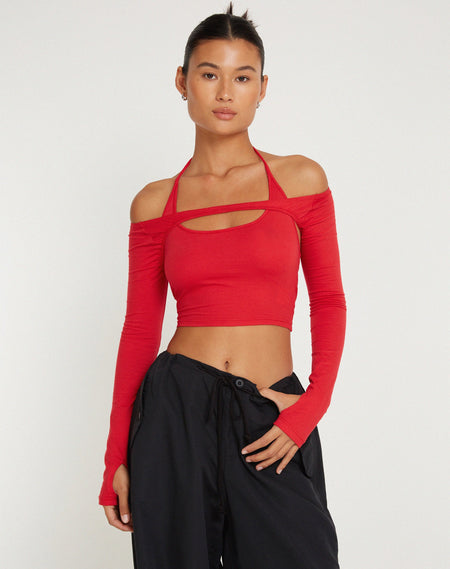 Linnea Top in Satin Red