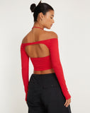 image of Brandy Long Sleeve Top in Racing Red