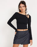 Image of Braya Wrap Mini Skirt in Dark Indigo