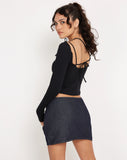 Image of Braya Wrap Mini Skirt in Dark Indigo