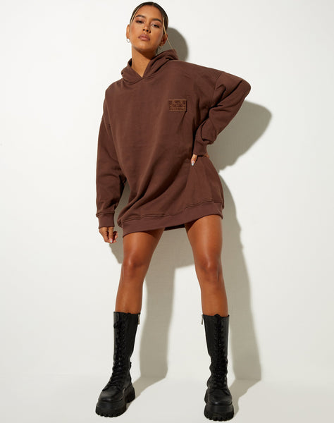 Image of Bren Hoodie in Deep Mahogany Cherub LAmour Label Embro