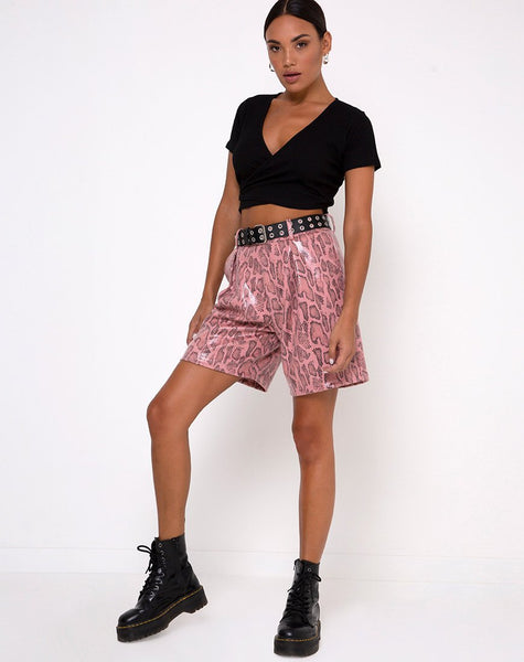 Bria Crop Top in Rib Black