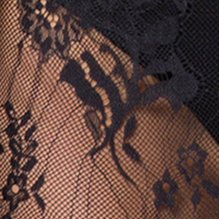 Brina Midi Skirt in Floral Eyelash Lace Black