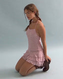 image of Brisia Mini Dress in Lace Dusty Pink