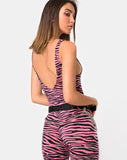 Brista Catsuit in Zip's Zebra Pink