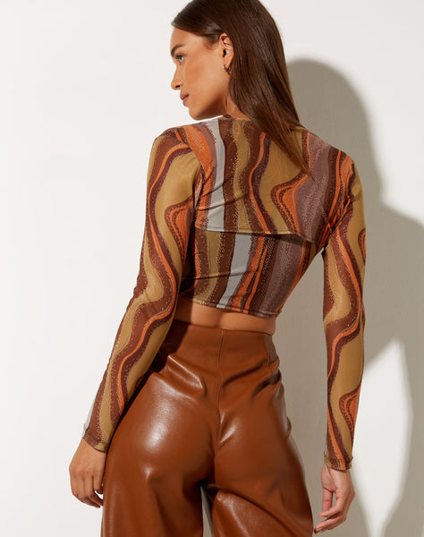 Britta Crop Top in Earthy Gradient