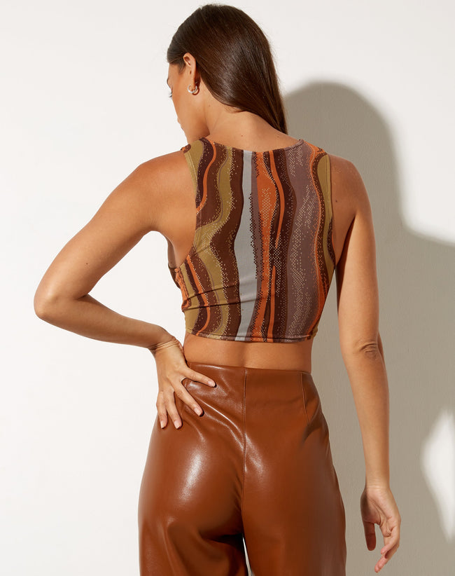 Britta Crop Top in Earthy Gradient