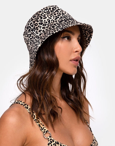 Bucket Hat in Rar Leopard Brown  Hat