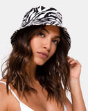 Bucket Hat in 90's Zebra