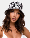 Bucket Hat in 90's Zebra