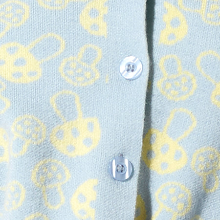 Bufo Cardigan in Baby Shroom Blue and Yellow