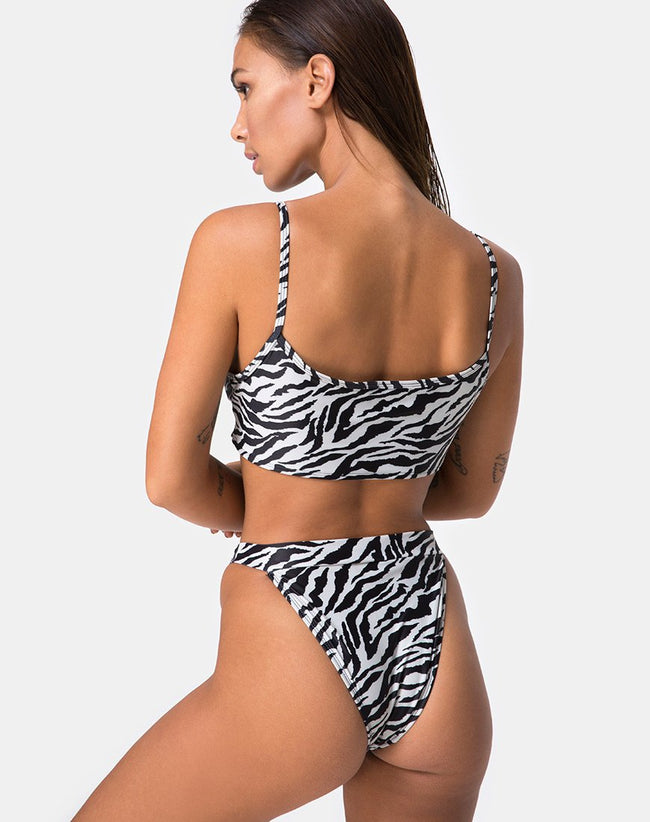 Bulvya Bikini Top in Mini Zebra