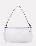 Gigi Shoulder Bag in Croc White