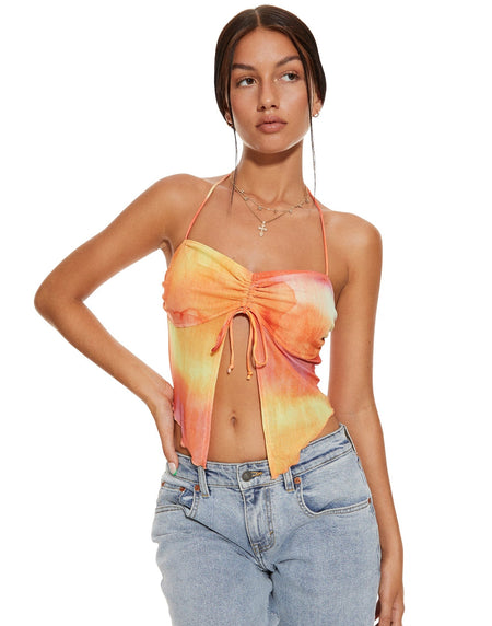 MOTEL X BARBARA Heema Top in Fruit Crush Watercolour