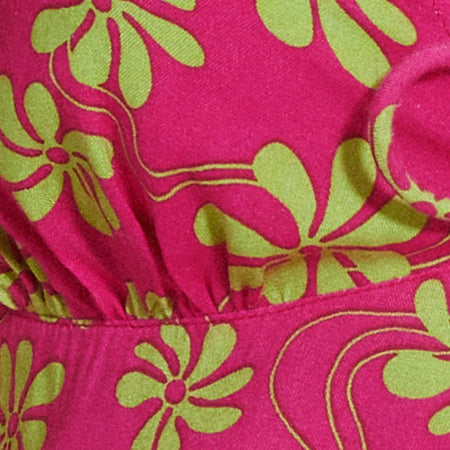 MOTEL X BARBARA Roula Top in 90s Beachy Floral Hot Pink