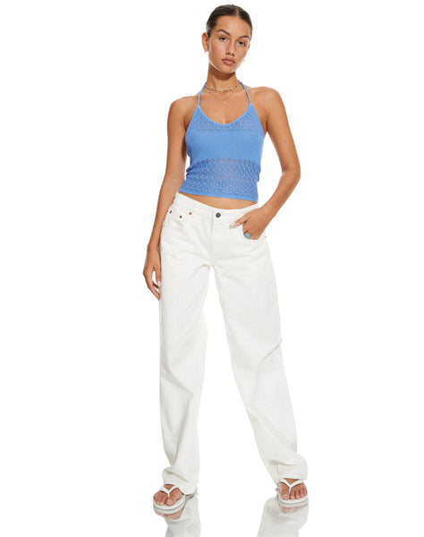 image of MOTEL X BARBARA Roe Crop Top in Blue