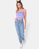 Cadence Crop Top in Faux Fur Lilac