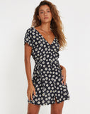 IMAGE OF Calliope Mini Dress in Grunge Daisy Black