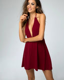 Caltry Skater Dress in Burgundy