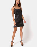 Camala Dress in Satin Black