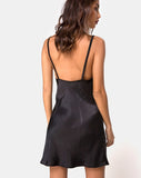 Camala Dress in Satin Black