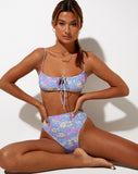 Image of CARMESON BIKINI BOTTOM WASHED OUT PASTEL FLORAL