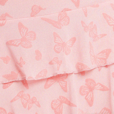 Camila Mini Skirt in Butterfly Pink Flock