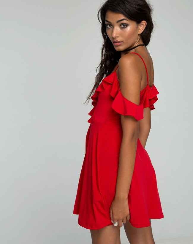 Cannes Skater Dress in Heart Red